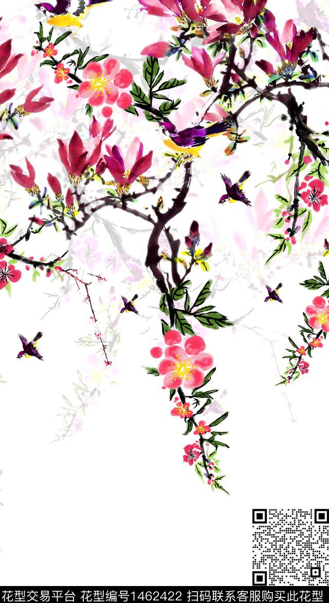 定位花花卉旗袍数码印花华亿平台下载（图片编号: 1462422） - 瓦栏（Walan）