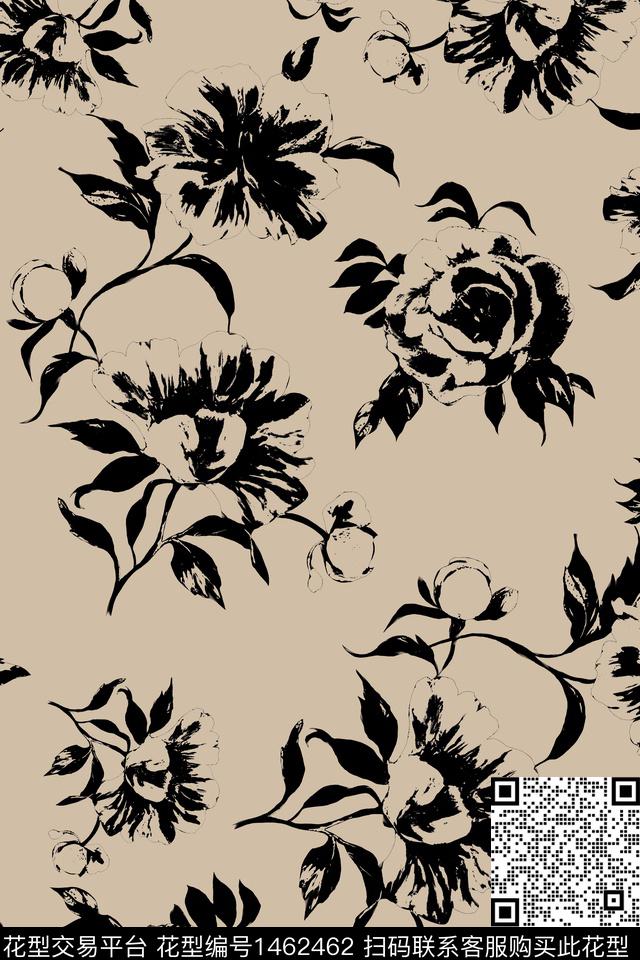 绿植树叶简约年轻女性数码印花华亿平台下载（图片编号: 1462462） - 瓦栏（Walan）