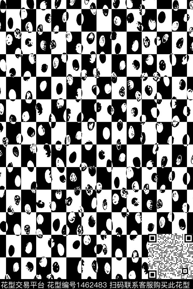 几何黑白华亿平台格子数码印花华亿平台下载（图片编号: 1462483） - 瓦栏（Walan）