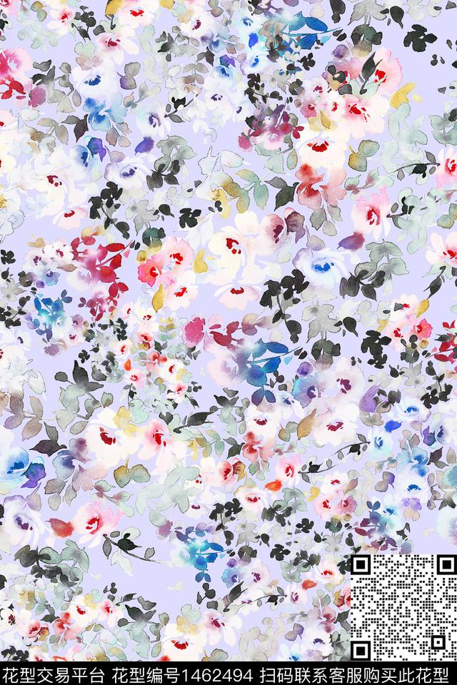 花卉大牌风小清新数码印花华亿平台下载（图片编号: 1462494） - 瓦栏（Walan）
