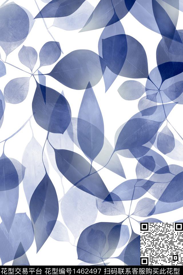 绿植树叶大牌风小清新数码印花华亿平台下载（图片编号: 1462497） - 瓦栏（Walan）