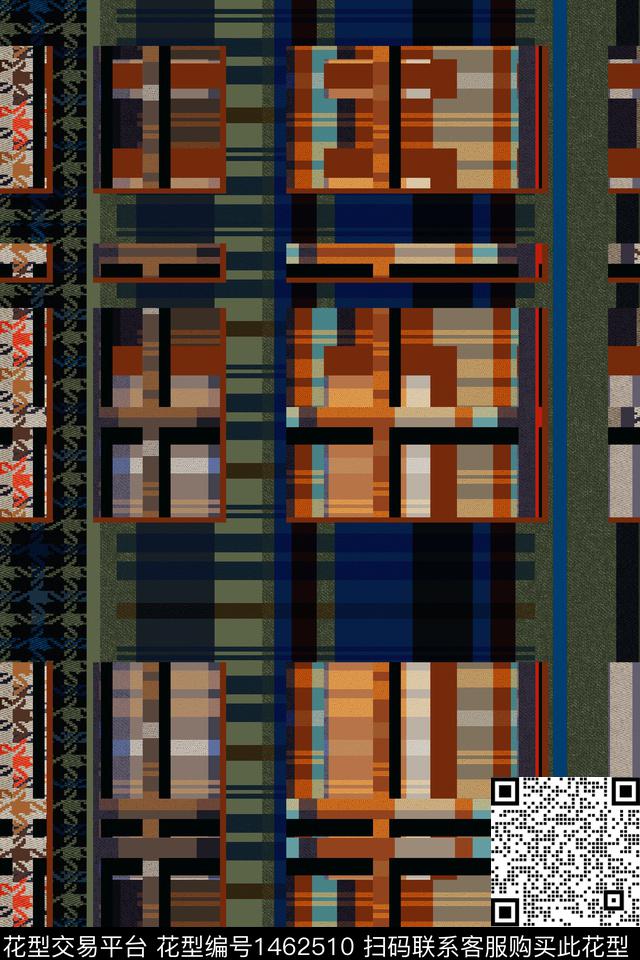 几何民族风格子数码印花华亿平台下载（图片编号: 1462510） - 瓦栏（Walan）