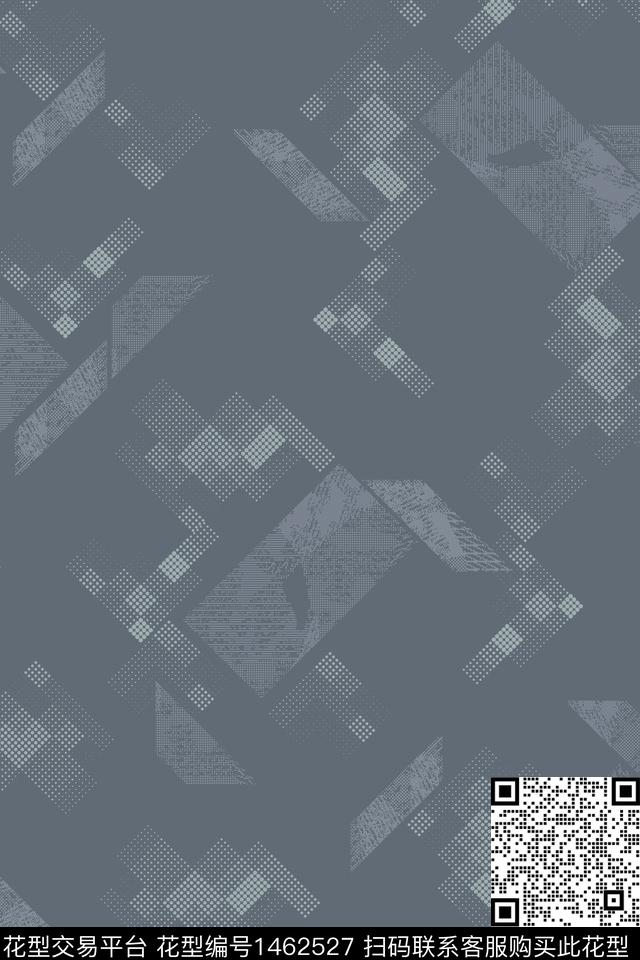 几何格子男装数码印花华亿平台下载（图片编号: 1462527） - 瓦栏（Walan）