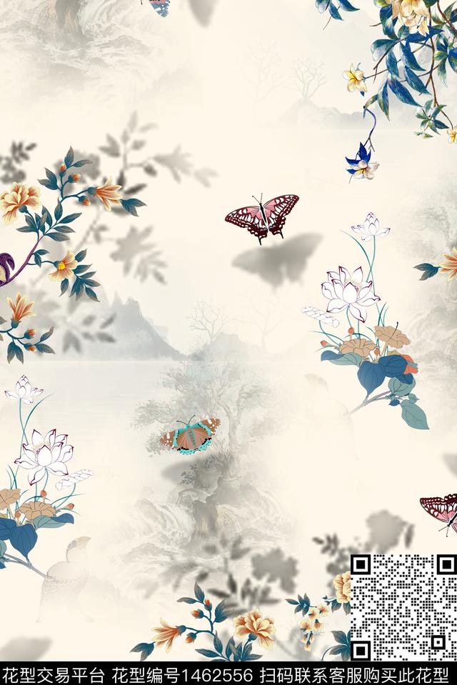 女装花卉中国风数码印花华亿平台下载（图片编号: 1462556） - 瓦栏（Walan）