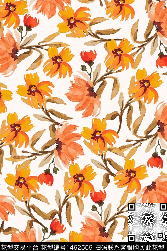 女装花卉大牌风数码印花华亿平台下载（图片编号: 1462559） - 瓦栏（Walan）