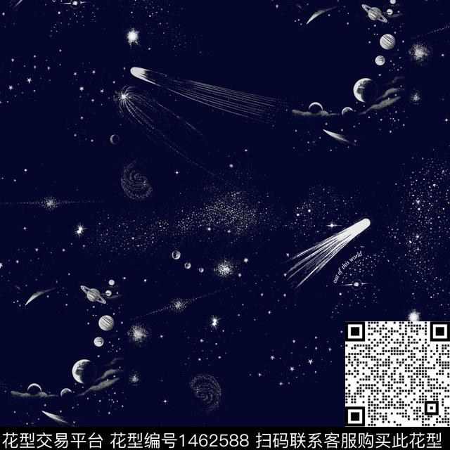 星空美国黑白条纹数码印花华亿平台下载（图片编号: 1462588） - 瓦栏（Walan）