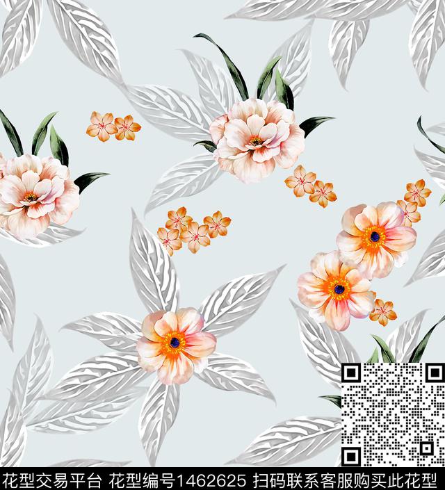 连衣裙女装花卉传统印花华亿平台下载（图片编号: 1462625） - 瓦栏（Walan）