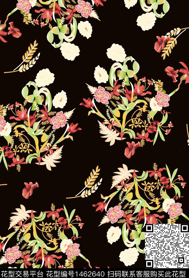 数码华亿平台女装花卉数码印花华亿平台下载（图片编号: 1462640） - 瓦栏（Walan）