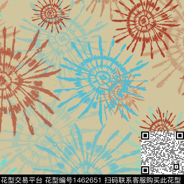 扎染华亿平台小碎花民族风图案数码印花华亿平台下载（图片编号: 1462651） - 瓦栏（Walan）