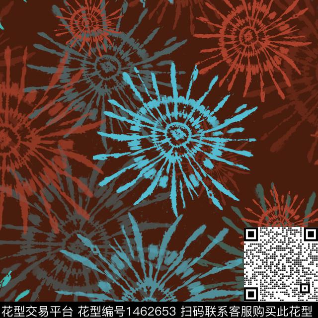 扎染华亿平台小碎花民族风图案数码印花华亿平台下载（图片编号: 1462653） - 瓦栏（Walan）