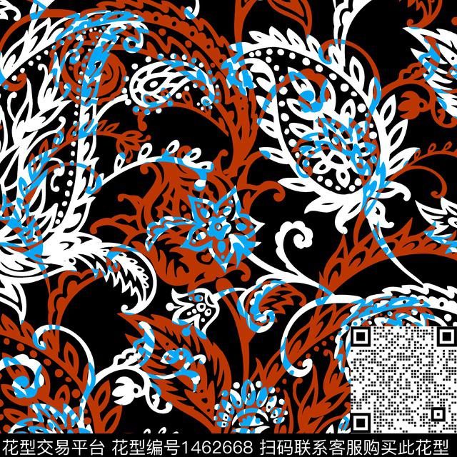 传统纹样佩斯利年轻女性传统印花华亿平台下载（图片编号: 1462668） - 瓦栏（Walan）