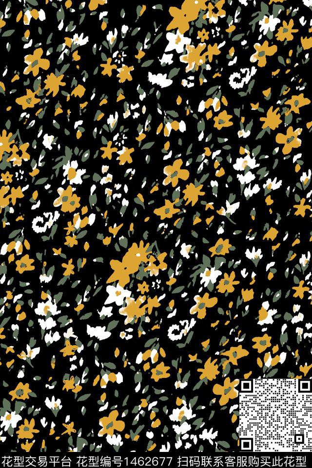 花卉真丝小碎花数码印花华亿平台下载（图片编号: 1462677） - 瓦栏（Walan）