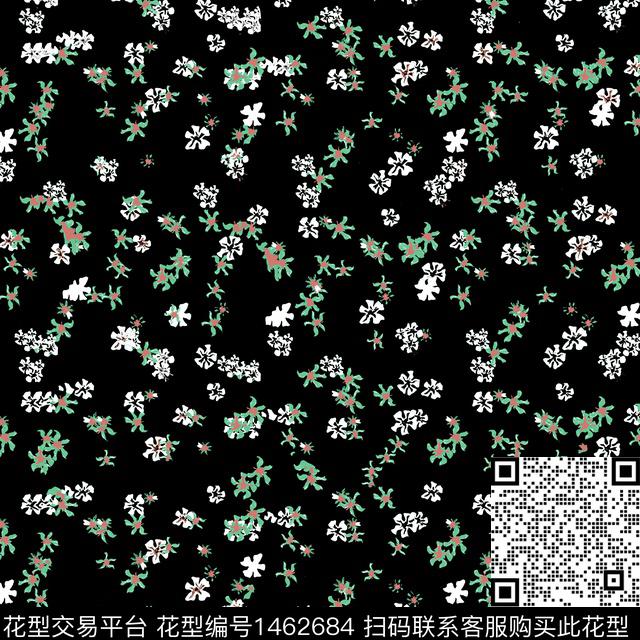 花卉真丝小碎花数码印花华亿平台下载（图片编号: 1462684） - 瓦栏（Walan）