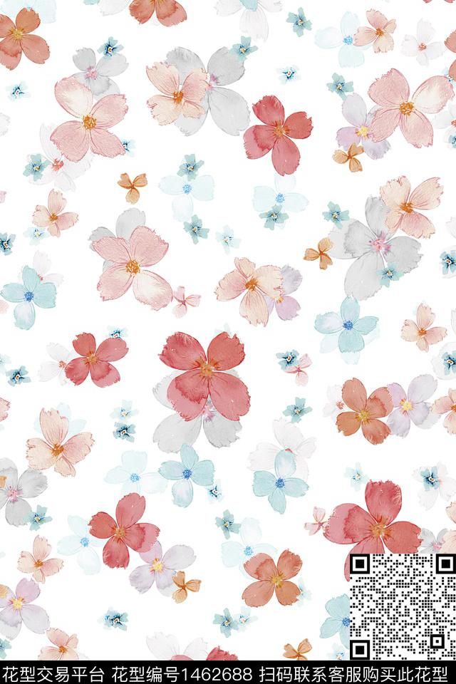 清爽底花卉花卉大牌风数码印花华亿平台下载（图片编号: 1462688） - 瓦栏（Walan）
