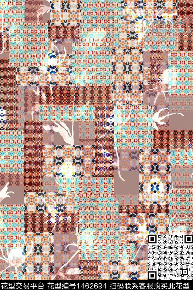 民族风大牌风香云纱数码印花华亿平台下载（图片编号: 1462694） - 瓦栏（Walan）