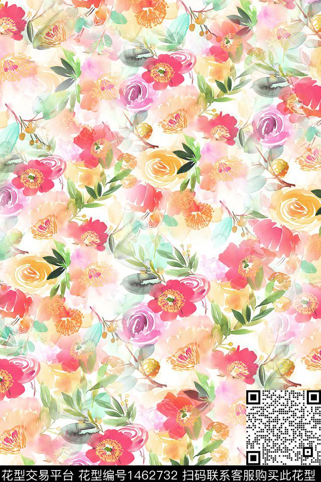 花卉真丝小碎花数码印花华亿平台下载（图片编号: 1462732） - 瓦栏（Walan）