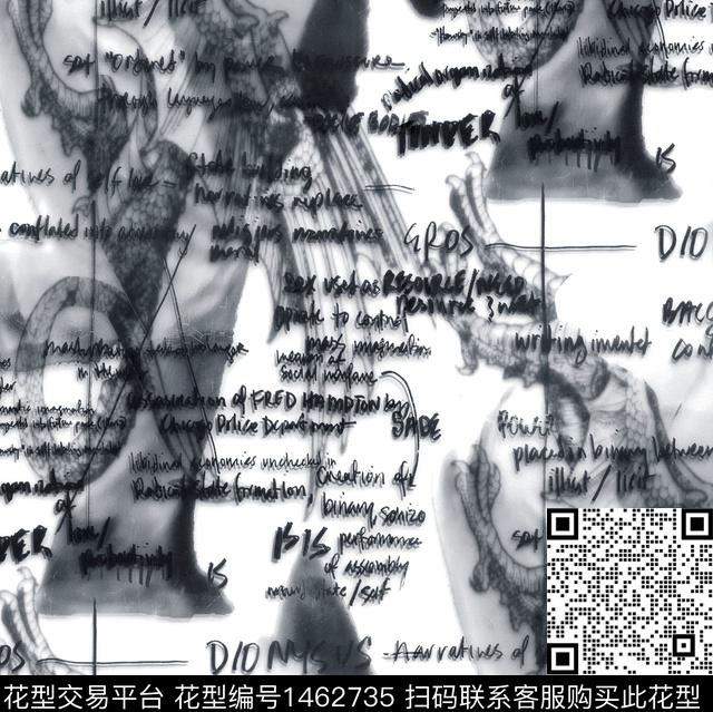 字母黑板鹰爪数码印花华亿平台下载（图片编号: 1462735） - 瓦栏（Walan）