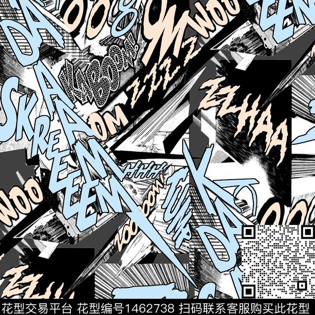 字母动漫新品数码印花华亿平台下载（图片编号: 1462738） - 瓦栏（Walan）