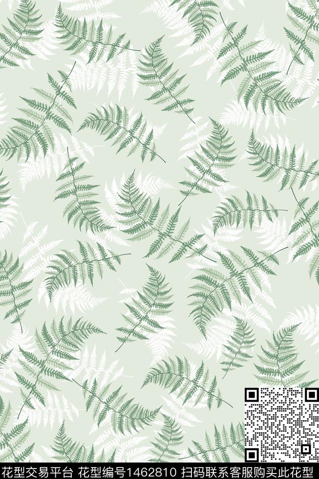 绿植树叶年轻女性大牌风传统印花华亿平台下载（图片编号: 1462810） - 瓦栏（Walan）
