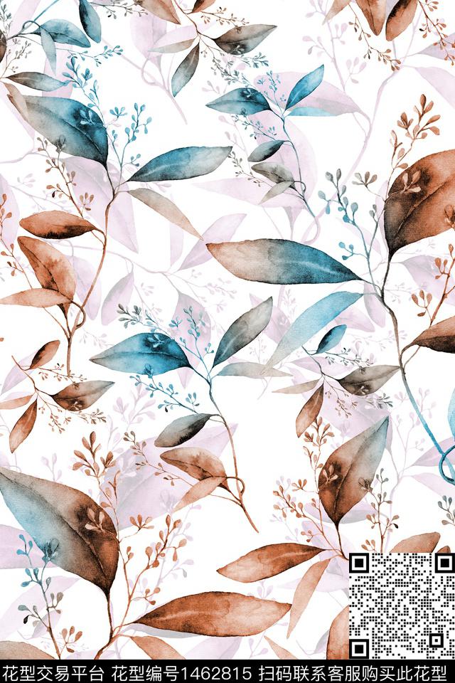 绿植树叶肌理年轻女性数码印花华亿平台下载（图片编号: 1462815） - 瓦栏（Walan）