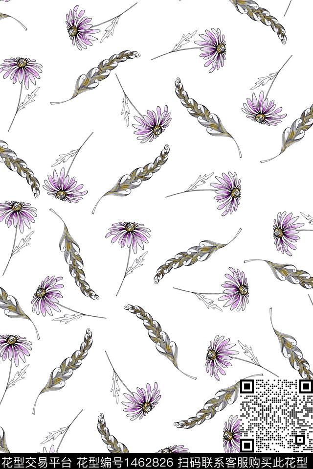 花卉小雏菊小碎花数码印花华亿平台下载（图片编号: 1462826） - 瓦栏（Walan）