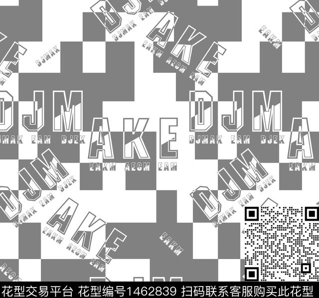 字母几何格子传统印花华亿平台下载（图片编号: 1462839） - 瓦栏（Walan）