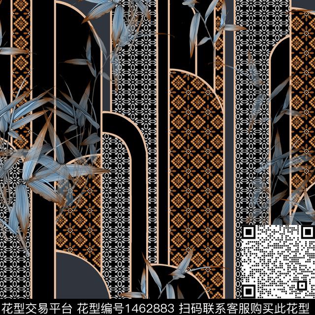 复古真丝混合拼接数码印花华亿平台下载（图片编号: 1462883） - 瓦栏（Walan）