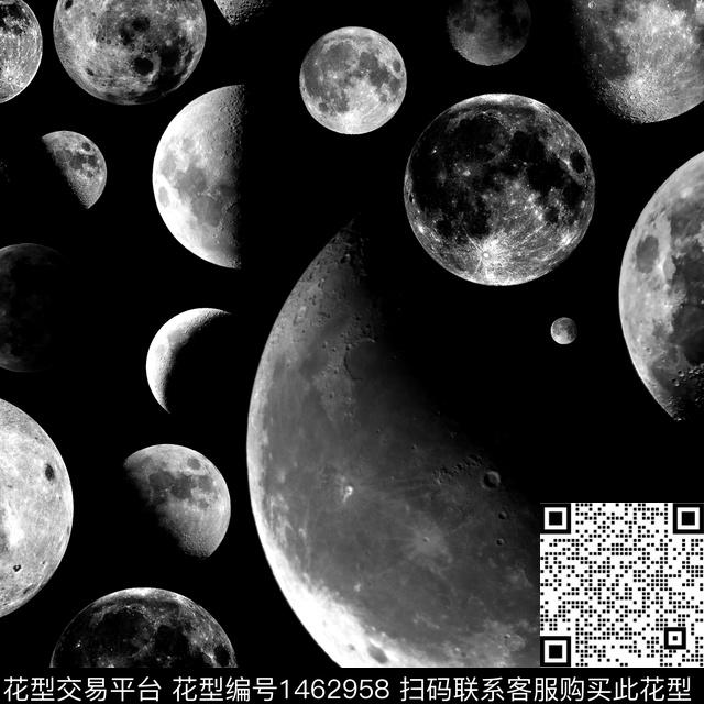 宇宙月亮星空数码印花华亿平台下载（图片编号: 1462958） - 瓦栏（Walan）