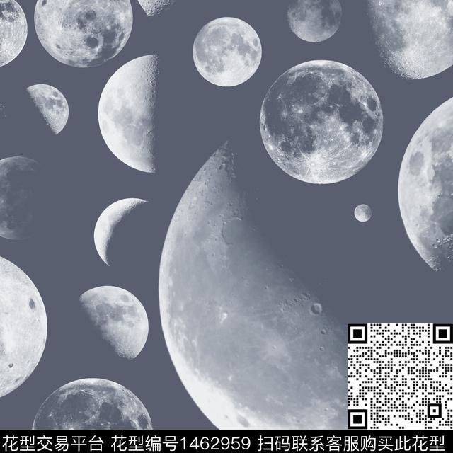 宇宙月亮星空数码印花华亿平台下载（图片编号: 1462959） - 瓦栏（Walan）
