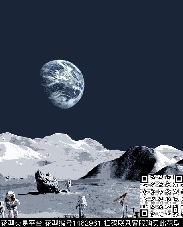 地球宇航员冰川数码印花华亿平台下载（图片编号: 1462961） - 瓦栏（Walan）