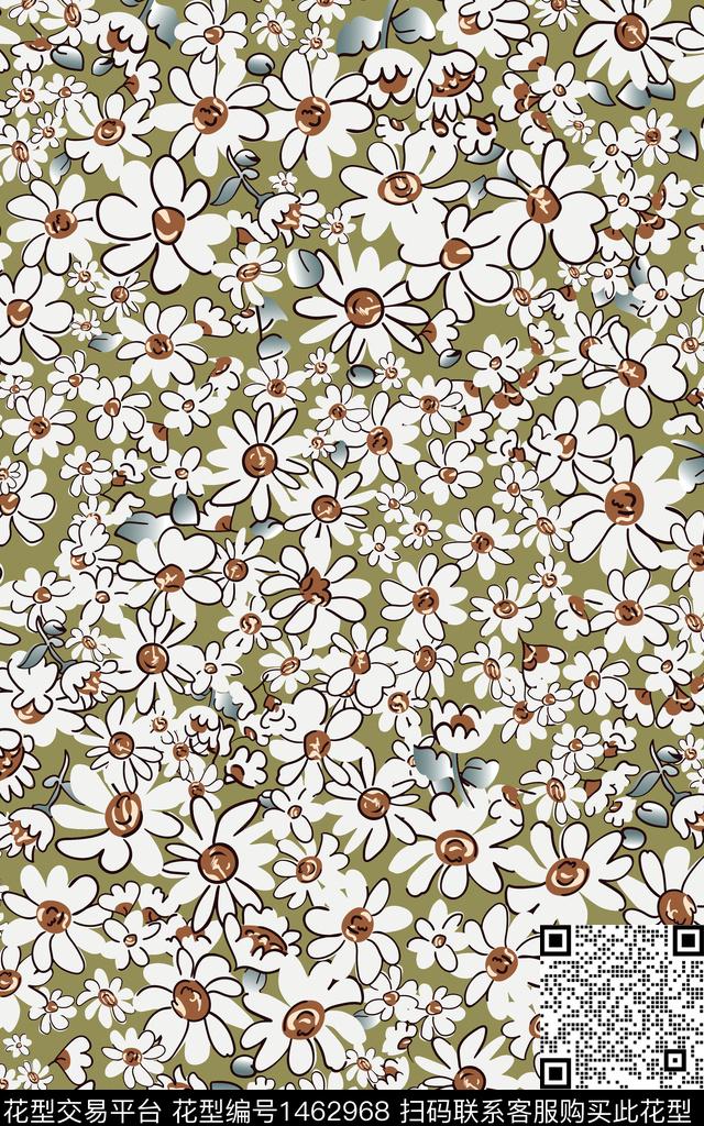 花卉年轻女性小碎花数码印花华亿平台下载（图片编号: 1462968） - 瓦栏（Walan）