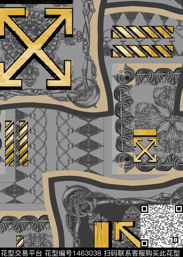 字母男装大牌风传统印花华亿平台下载（图片编号: 1463038） - 瓦栏（Walan）