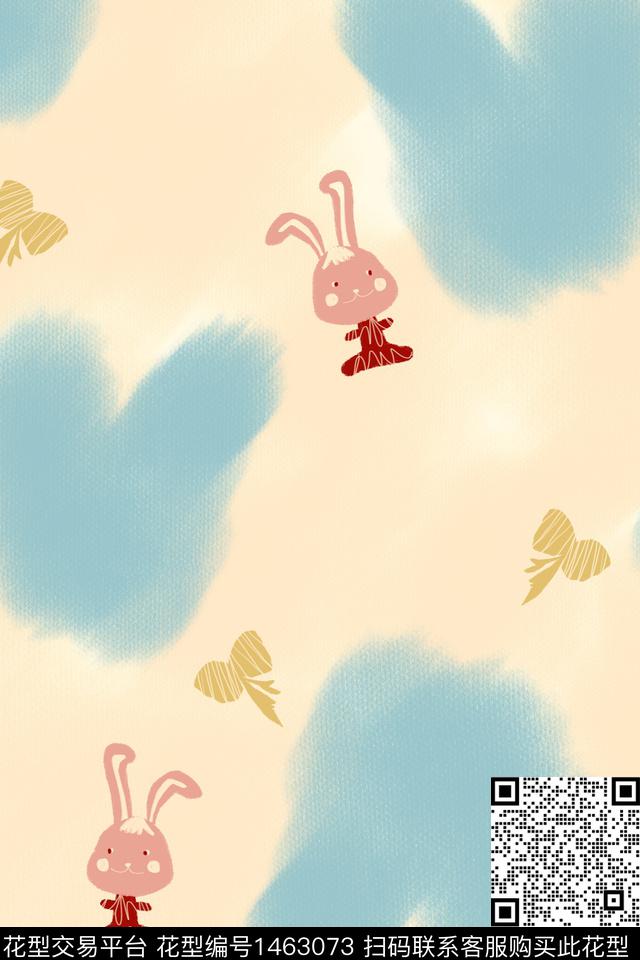 爱心蝴蝶结趣味数码印花华亿平台下载（图片编号: 1463073） - 瓦栏（Walan）