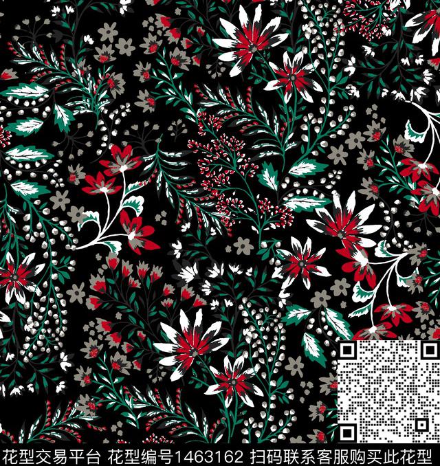 数码华亿平台复古花卉数码印花华亿平台下载（图片编号: 1463162） - 瓦栏（Walan）