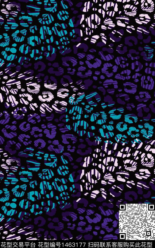 几何时尚豹纹传统印花华亿平台下载（图片编号: 1463177） - 瓦栏（Walan）