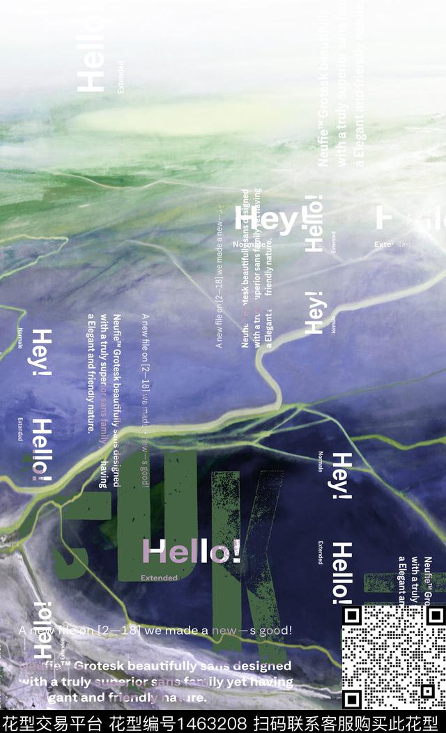 字母渐变二房连续数码印花华亿平台下载（图片编号: 1463208） - 瓦栏（Walan）