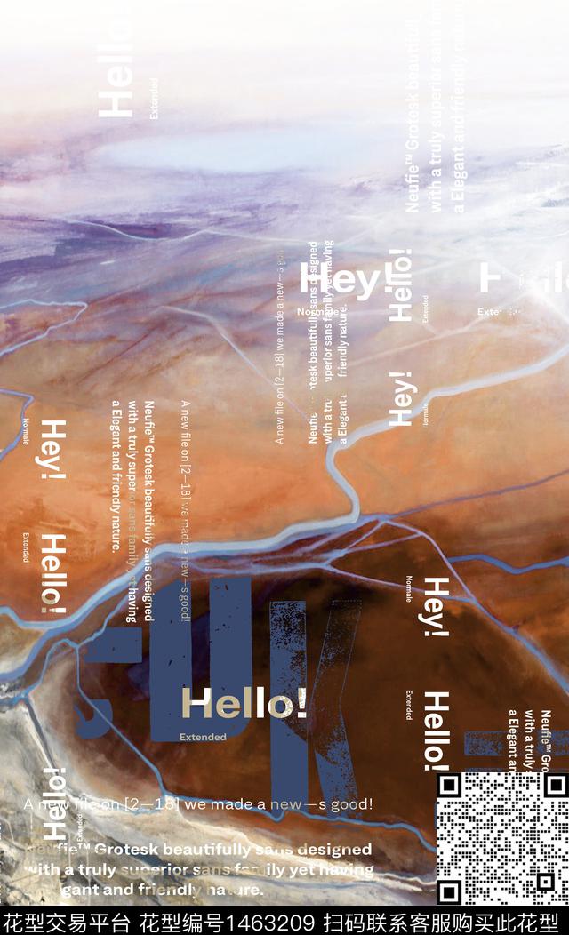 字母渐变二房连续数码印花华亿平台下载（图片编号: 1463209） - 瓦栏（Walan）