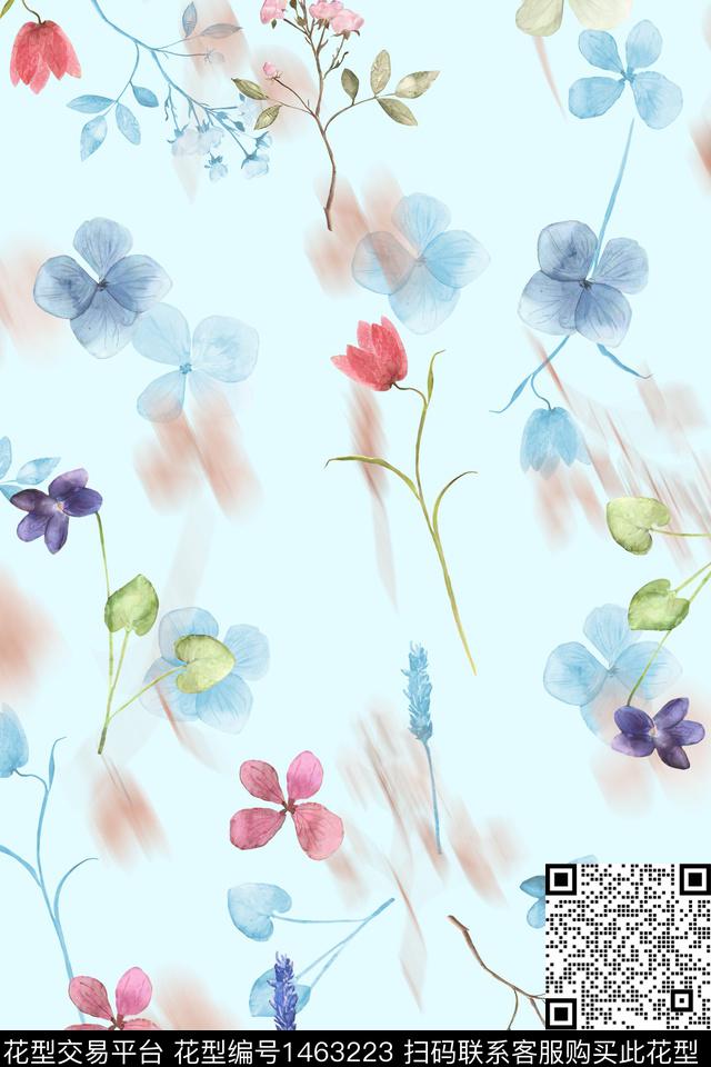 水彩年轻女性大牌风数码印花华亿平台下载（图片编号: 1463223） - 瓦栏（Walan）