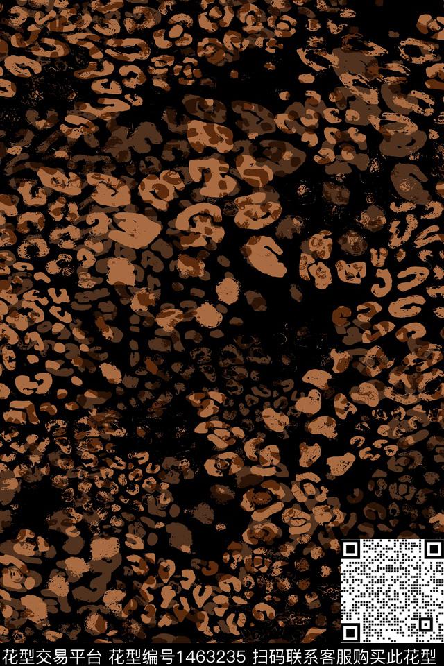 时尚豹纹真丝数码印花华亿平台下载（图片编号: 1463235） - 瓦栏（Walan）