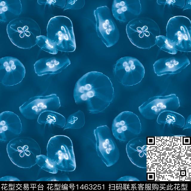 海洋趣味渐变色彩数码印花华亿平台下载（图片编号: 1463251） - 瓦栏（Walan）