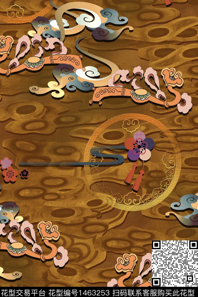 中国风真丝香云纱数码印花华亿平台下载（图片编号: 1463253） - 瓦栏（Walan）