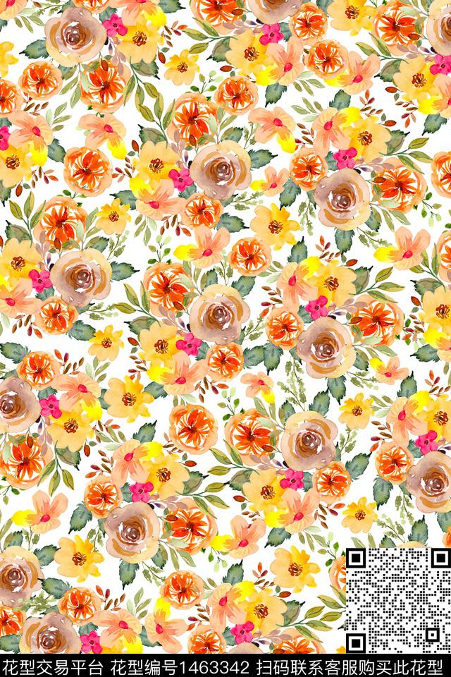 女装花卉大牌风数码印花华亿平台下载（图片编号: 1463342） - 瓦栏（Walan）