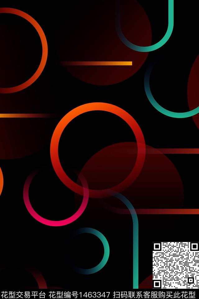 几何女装大牌风数码印花华亿平台下载（图片编号: 1463347） - 瓦栏（Walan）