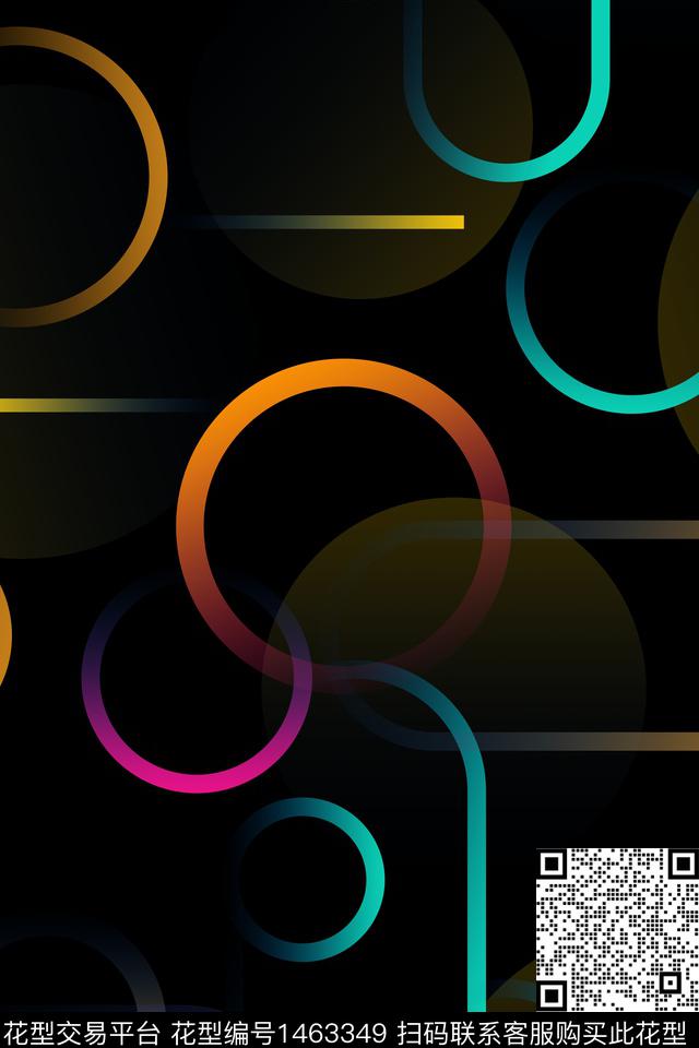 几何女装大牌风数码印花华亿平台下载（图片编号: 1463349） - 瓦栏（Walan）