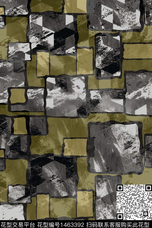 几何涂鸦肌理传统印花华亿平台下载（图片编号: 1463392） - 瓦栏（Walan）