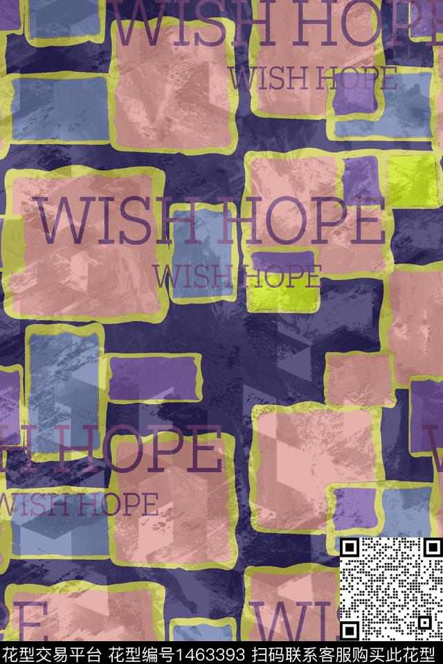 几何涂鸦肌理传统印花华亿平台下载（图片编号: 1463393） - 瓦栏（Walan）