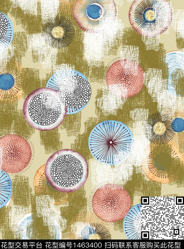 女装趣味圆形数码印花华亿平台下载（图片编号: 1463400） - 瓦栏（Walan）