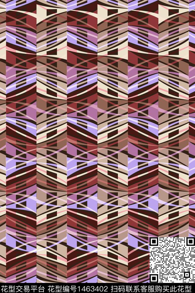 几何年轻女性大牌风数码印花华亿平台下载（图片编号: 1463402） - 瓦栏（Walan）