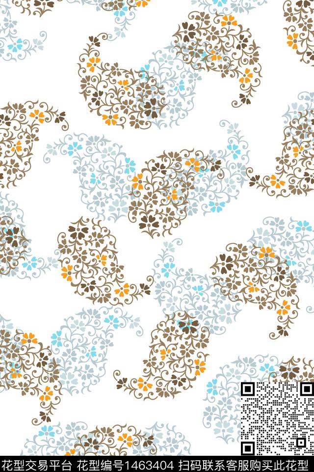 佩斯利年轻女性大牌风数码印花华亿平台下载（图片编号: 1463404） - 瓦栏（Walan）