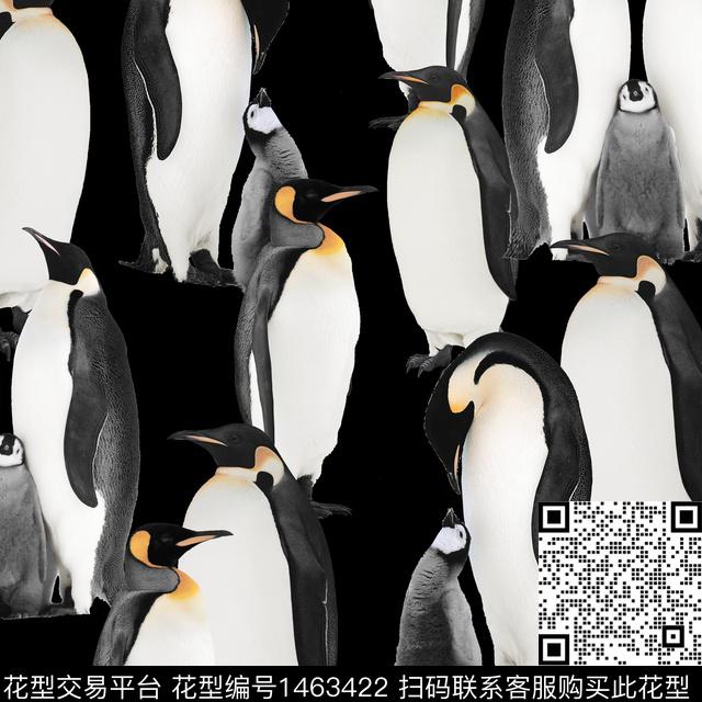企鹅萌宠灰色数码印花华亿平台下载（图片编号: 1463422） - 瓦栏（Walan）